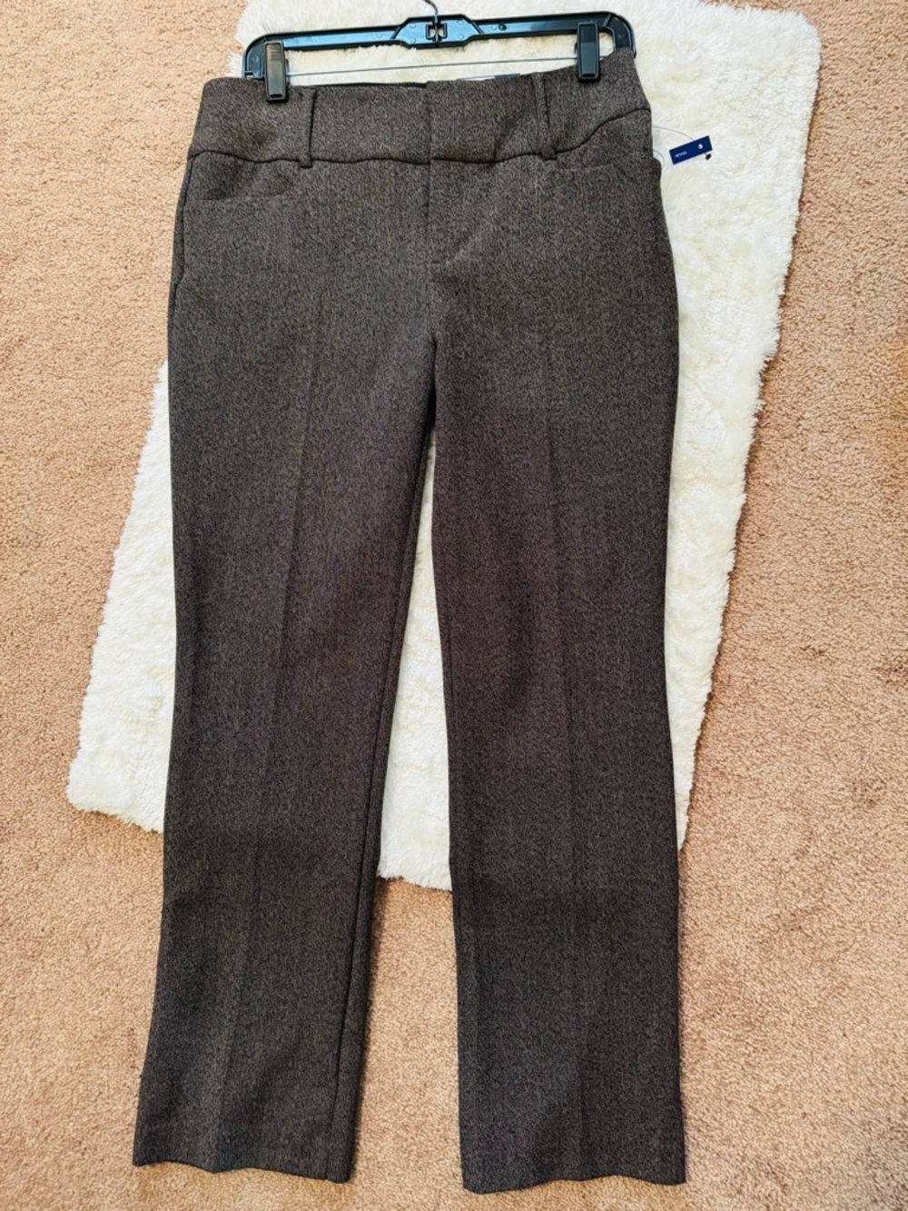 Apt. 9 Brown Textured Straight Trousers, 6P